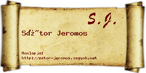 Sátor Jeromos névjegykártya